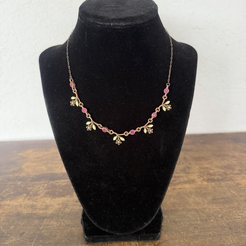 Romantic Victorian‎ Revival Floral Crystals Purple Dainty Necklace Choker
